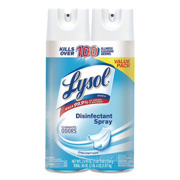 LYSOL® Brand Disinfectant Spray, Crisp Linen, 19 Oz Aerosol Spray, 2-pack, 4 Packs-carton freeshipping - TVN Wholesale